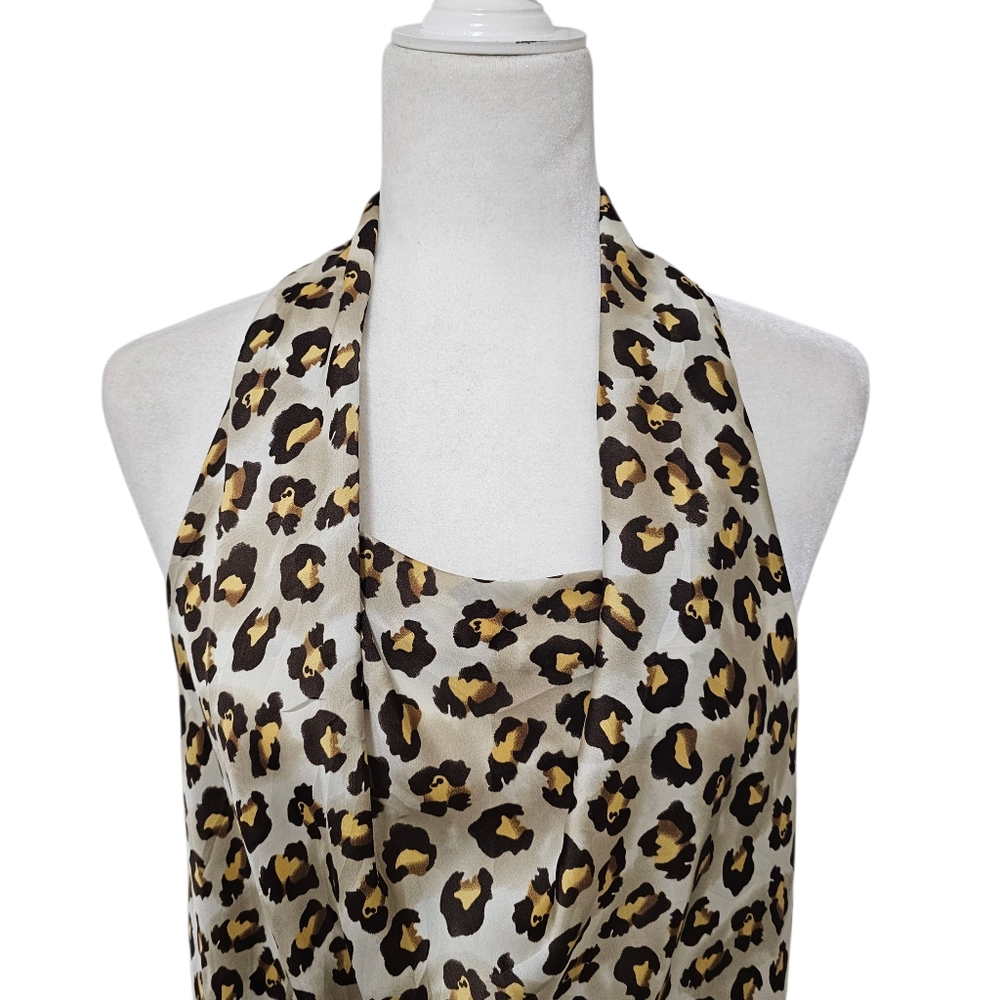 Adiva Leopard Print Sleeveless Silky Top Womens XL - Picture 6 of 11